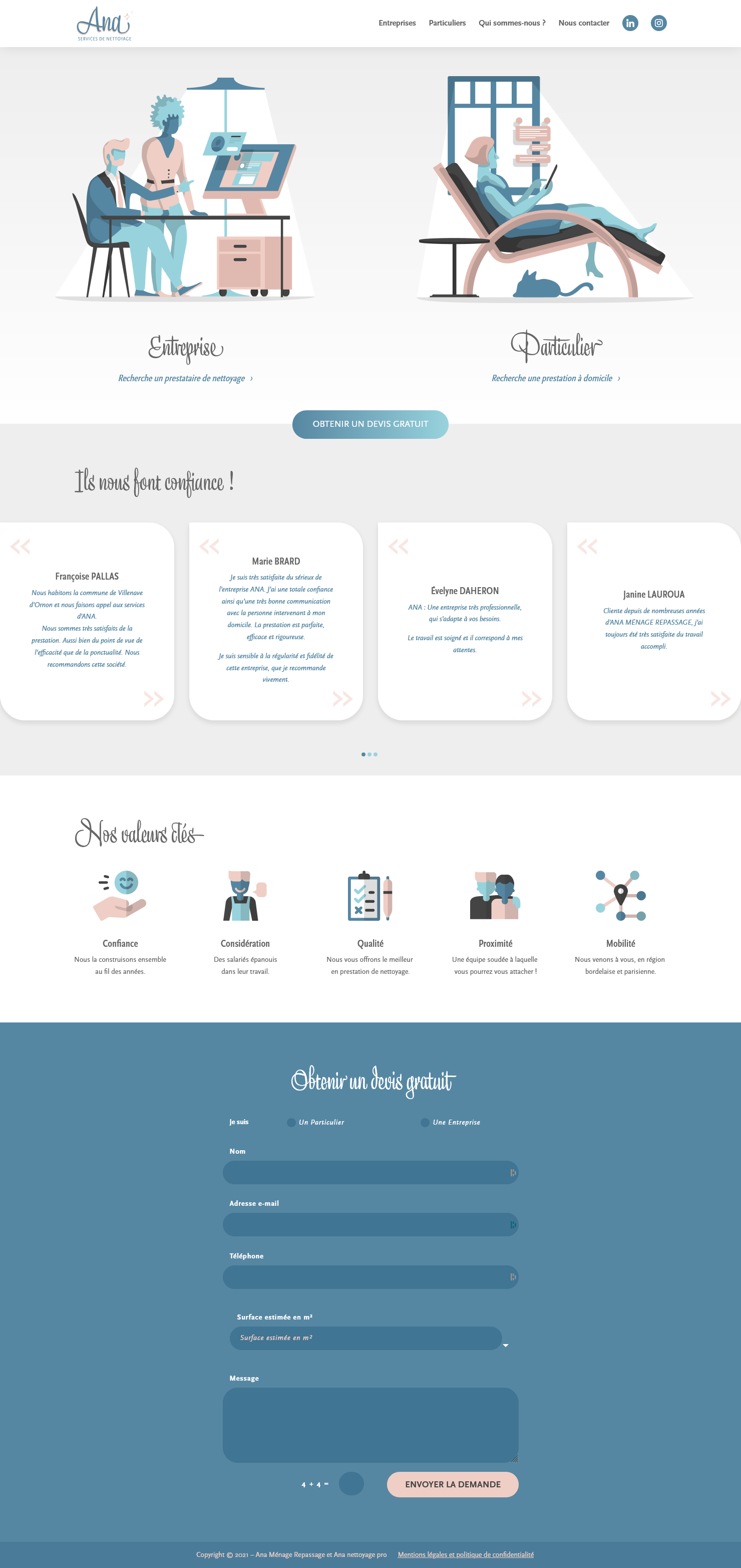 Webdesign Ana Services de nettoyage