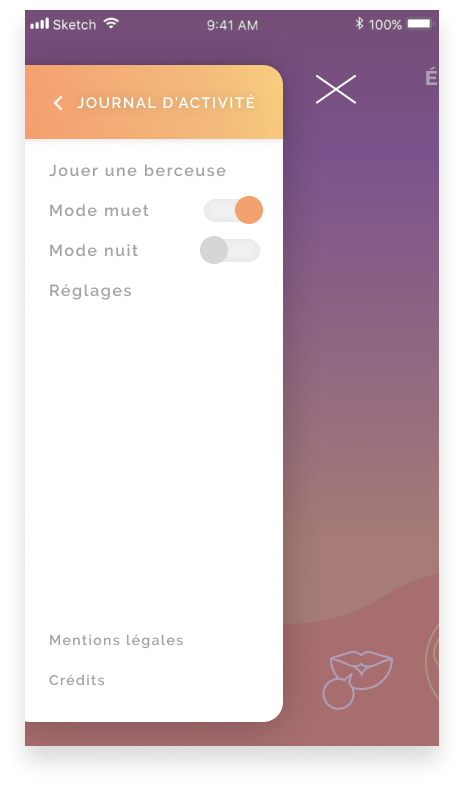 songo application menu interface ux/ui design