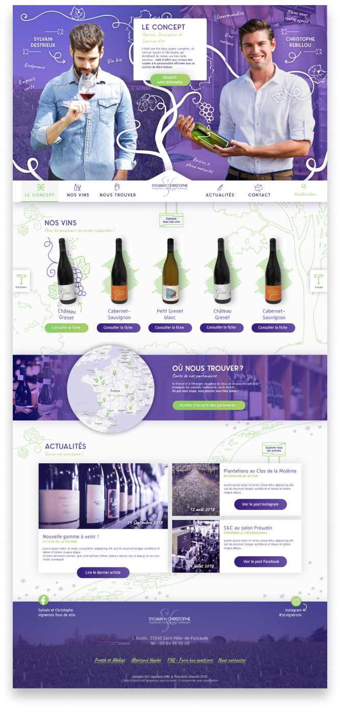 Maquette webdesign agriculture vin bio site internet